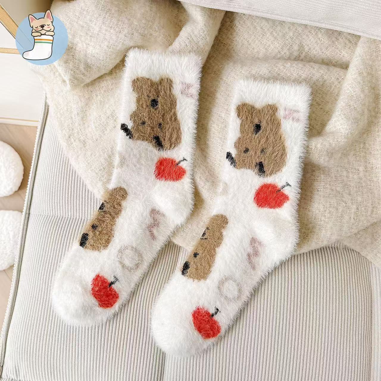 Cozy Fuzzy Crew Socks | Warm Plush Winter Women's Lounge Socks