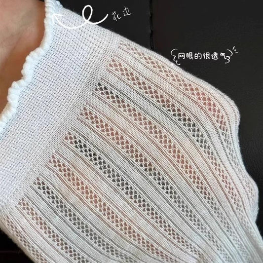Ruffled Balletcore Crew Socks for Women | Breathable Summer Socks
