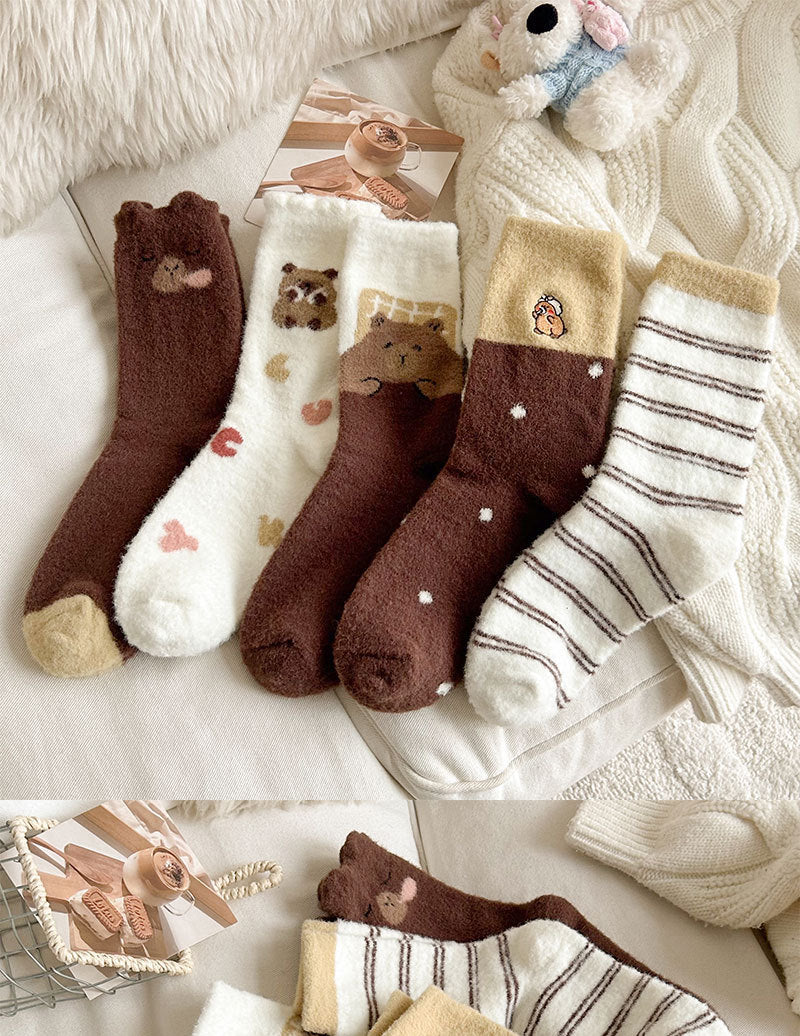 Cute Cozy Fuzzy Crew Socks | Warm Winter Socks for Women