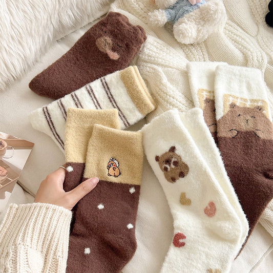 Cute Cozy Fuzzy Crew Socks | Warm Winter Socks for Women