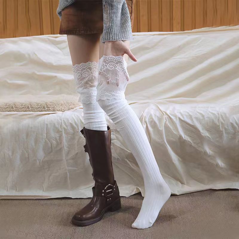 Women's Lace Thigh High Socks | Over The Knee Fashion Socks