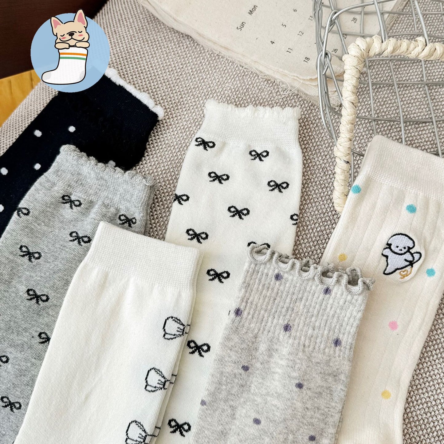 Cute Patterned Cotton Crew Socks for Women | Sweet Everyday Socks