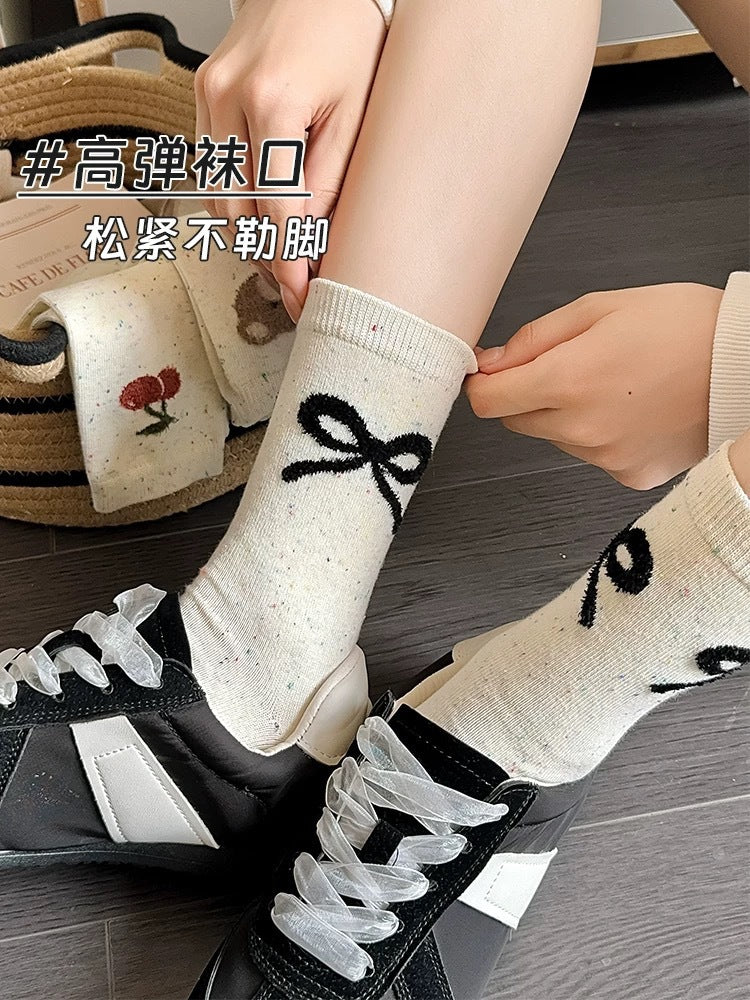 Cute Novelty Cotton Crew Socks for Women | Trendy Patterned Socks