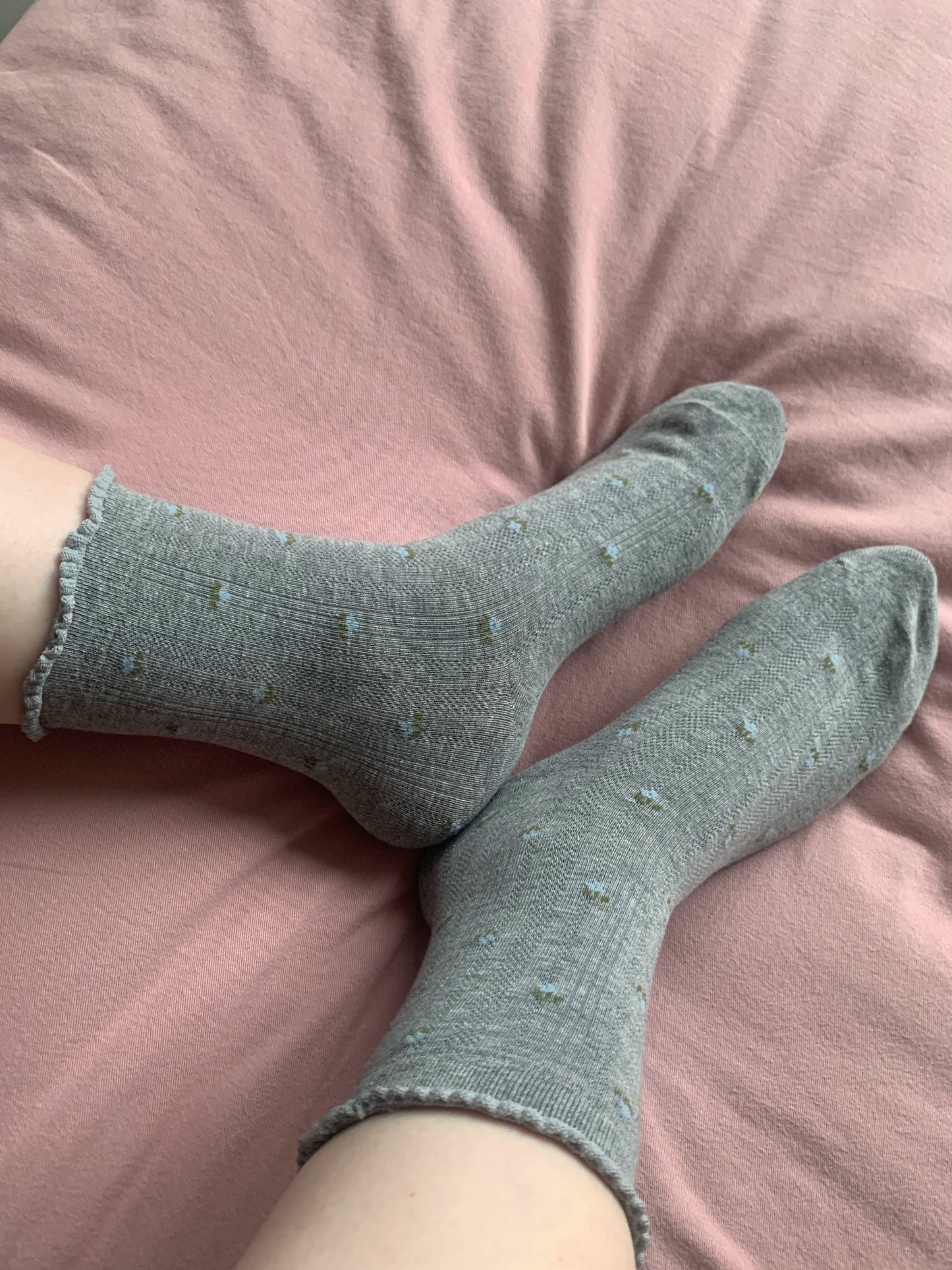 Women's Bow Pattern Crew Socks | Thin Breathable Spring Summer Socks