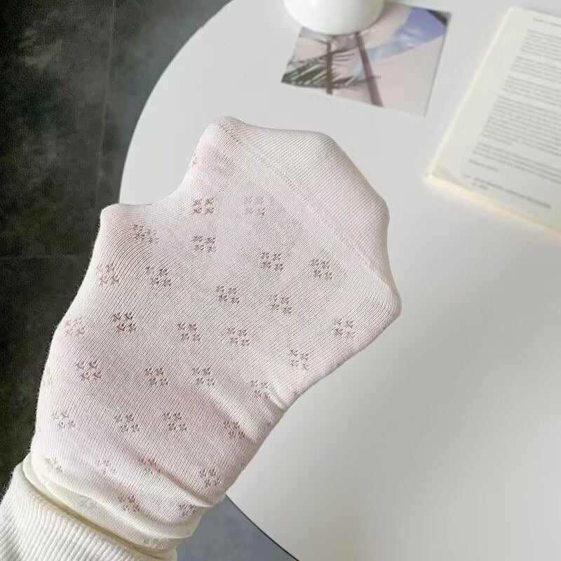 Breathable Mesh Crew Socks for Women | Cotton Balletcore Everyday Socks