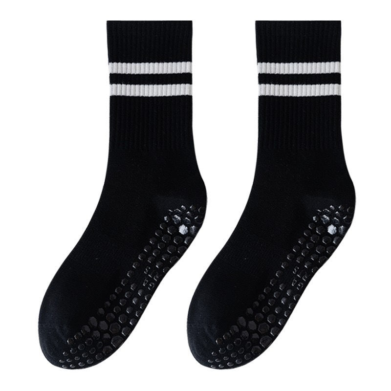 Non-Slip Grip Crew Yoga Socks for Women | Athletic Gym Socks