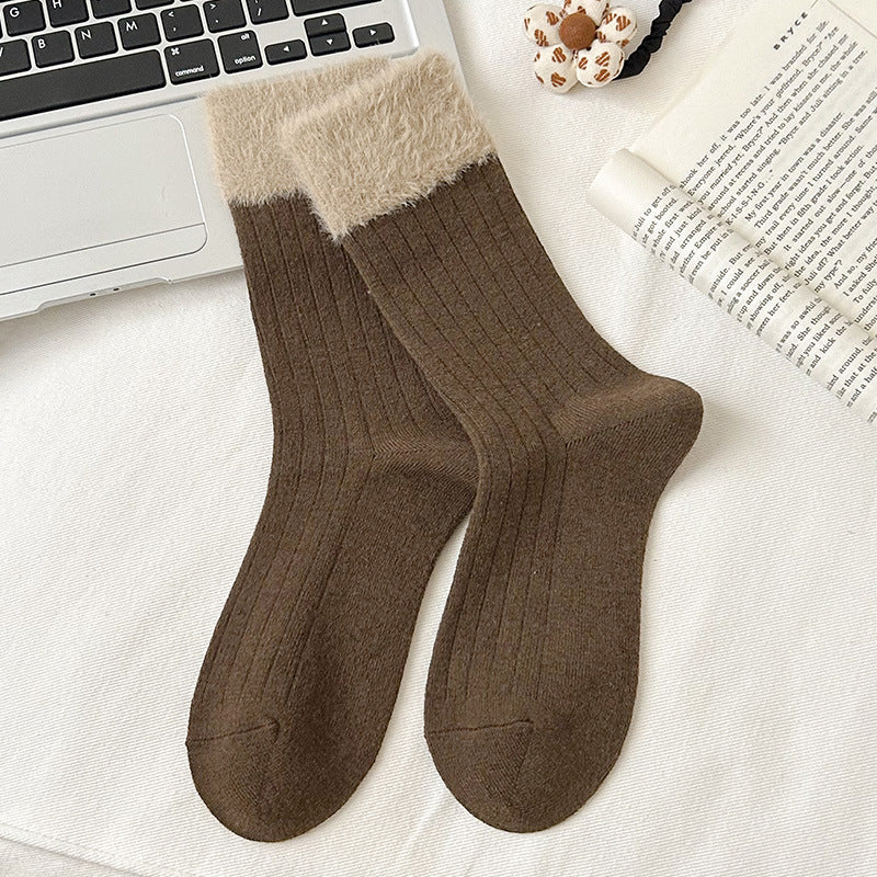 Cozy Fuzzy Crew Socks | Warm Thick Winter Socks for Women