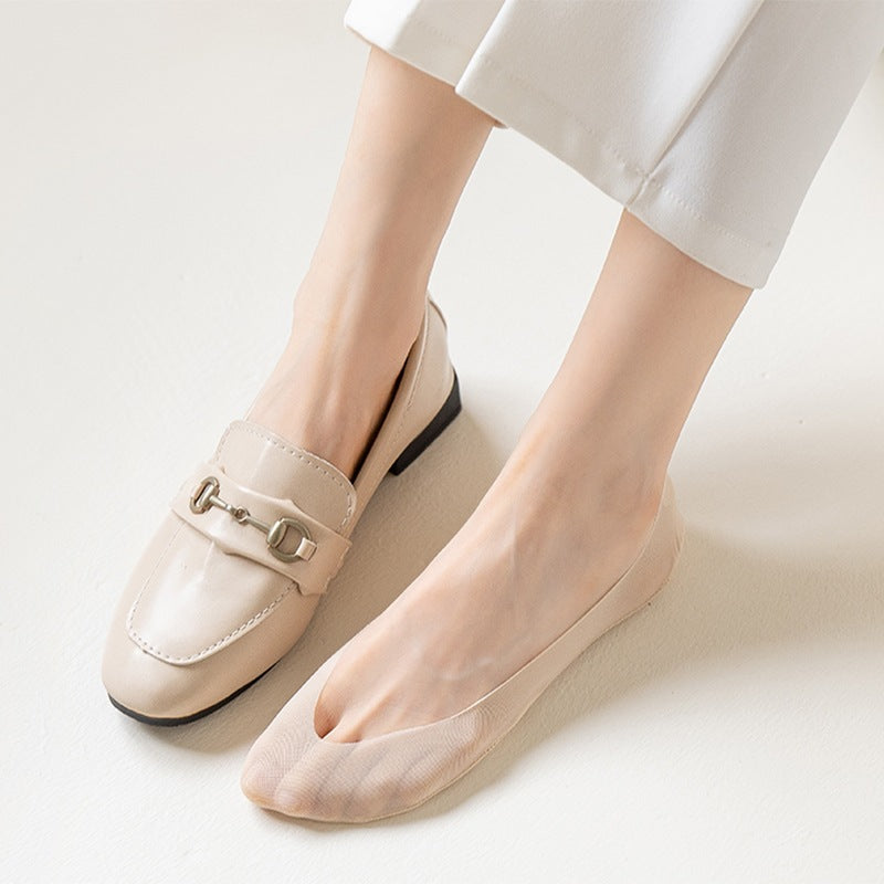 Ultra-Thin No Show Socks for Women | Invisible Non Slip Ice Silk
