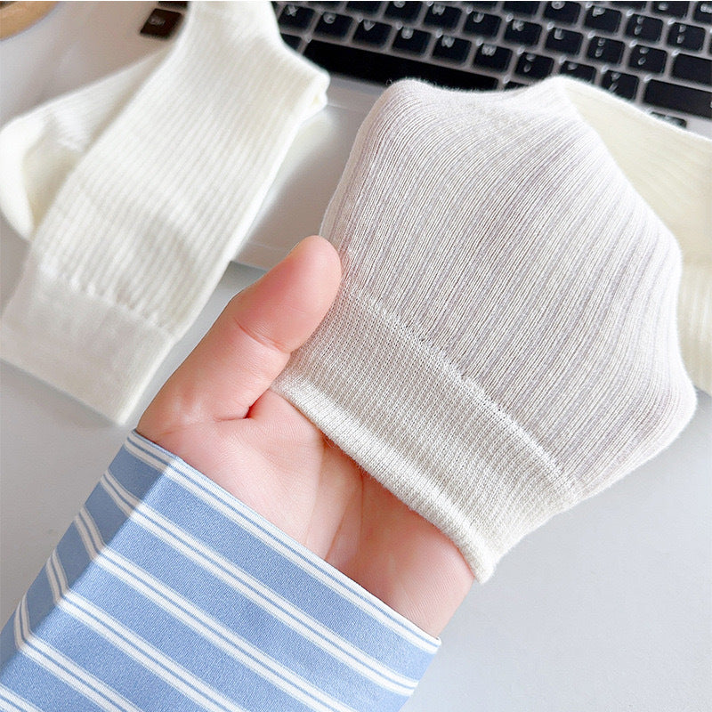 Ribbed Cotton Crew Socks for Women | Solid Warm Winter Socks
