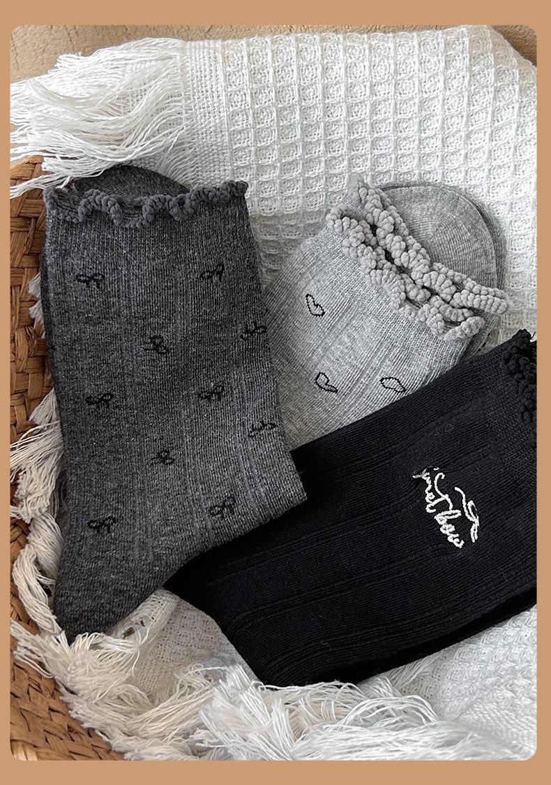 Cute Cotton Crew Socks for Women | Patterned Fall Winter Socks