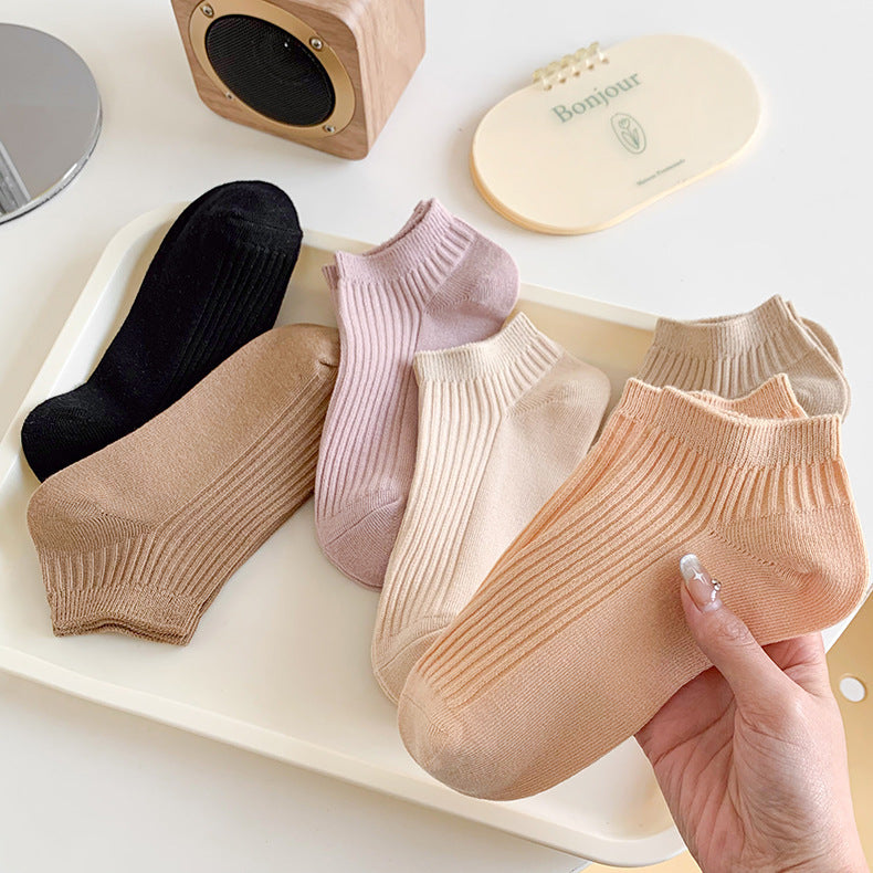 Solid Cotton Ankle Socks for Women | Breathable Everyday Short Socks