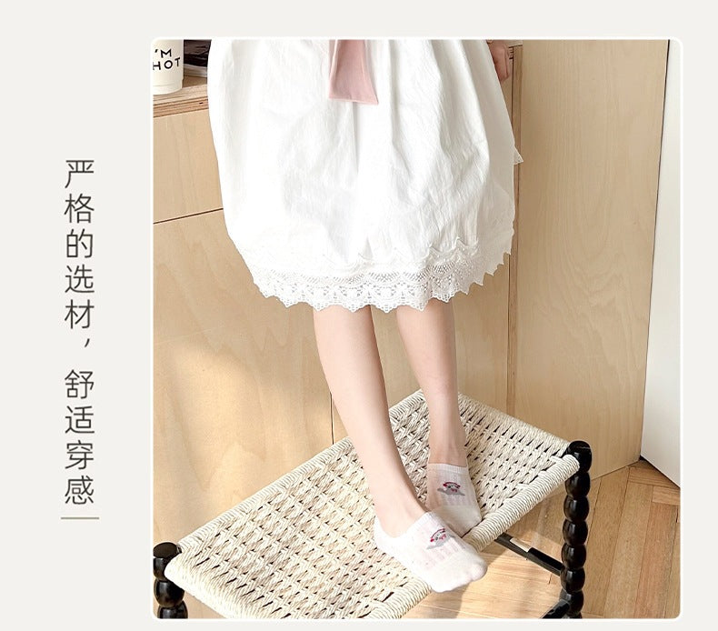 No-Show Socks for Women | Cute Cat Non-Slip Cotton Socks