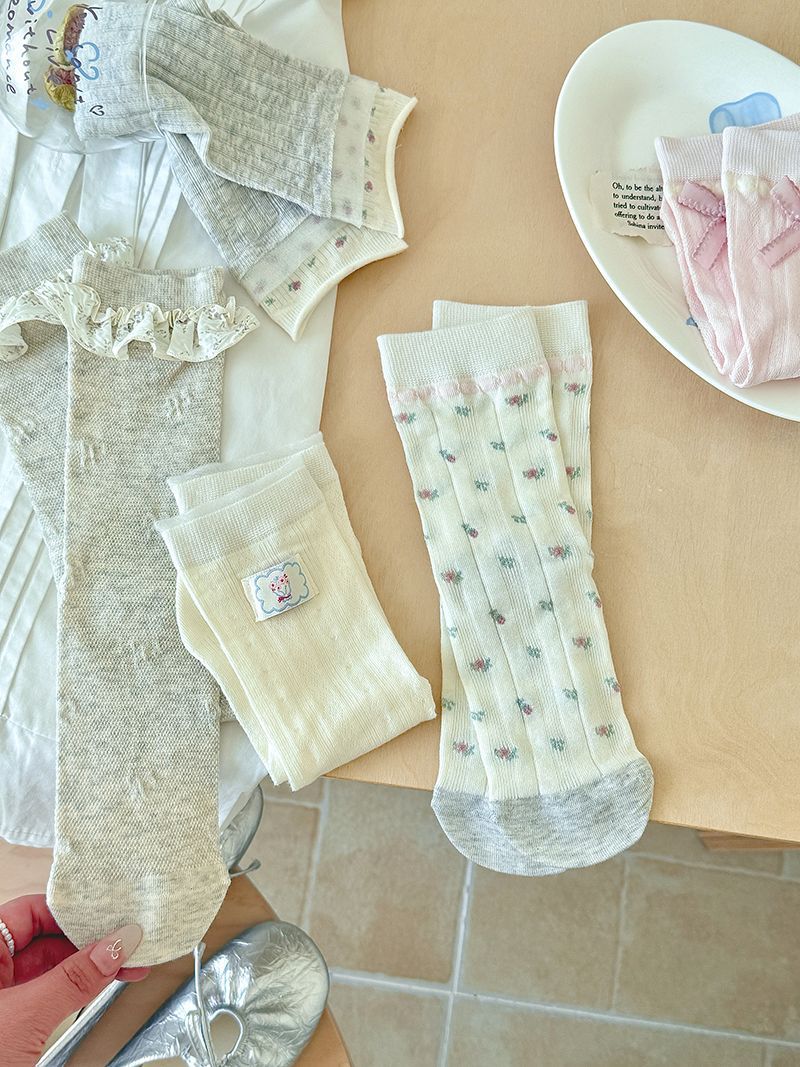 Seamless Cotton Crew Socks for Women | Fresh Pastel Slouch Socks