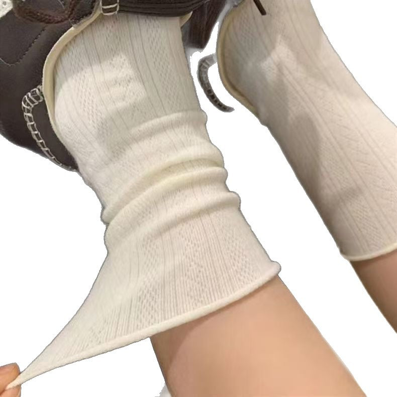 Breathable Slouch Crew Socks for Women | Retro Thin Spring Summer Socks