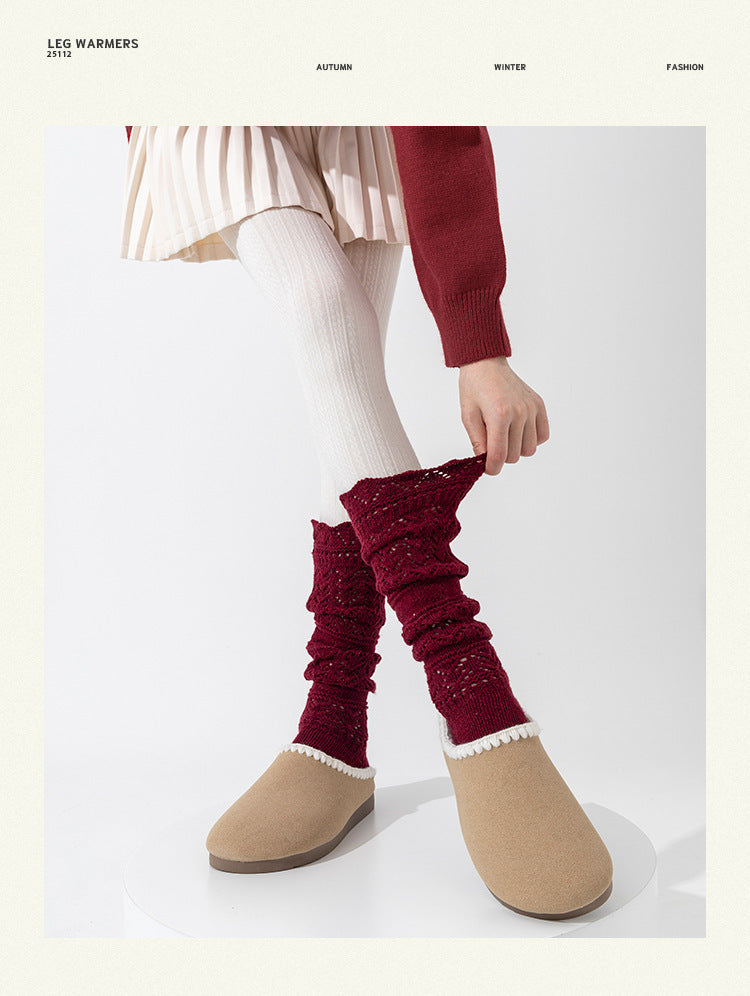 Vintage Openwork Chunky Knit Calf Socks | Cozy Winter Women's Socks