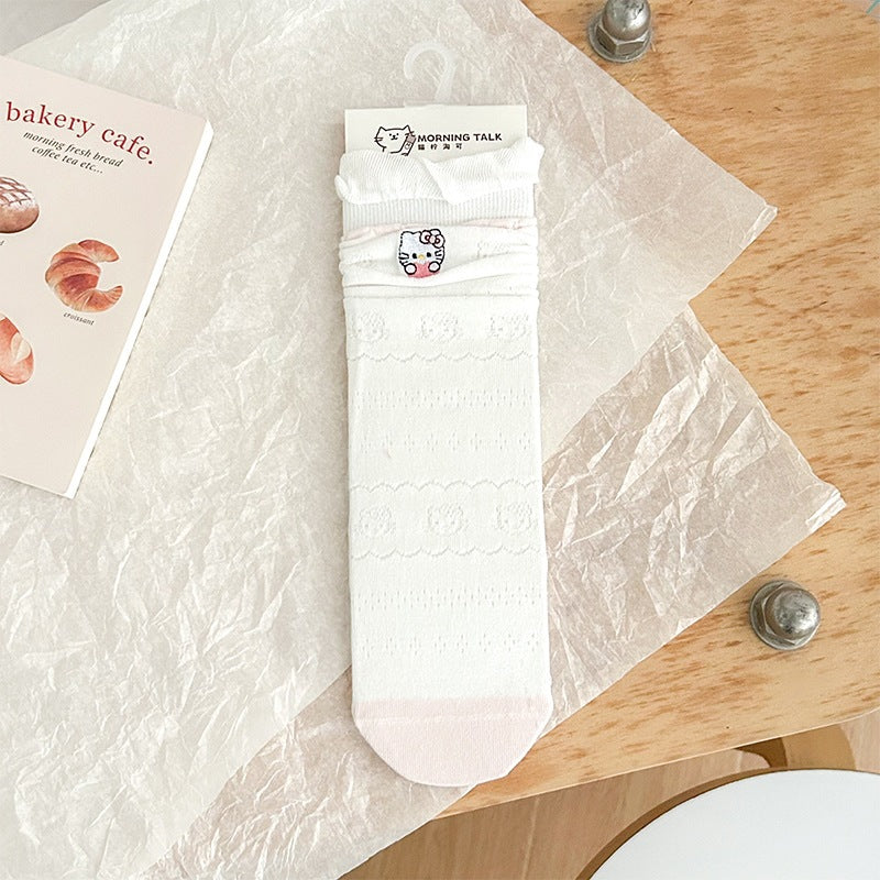 Cute Cotton Crew Socks for Women | Breathable Summer Mid-Calf Socks