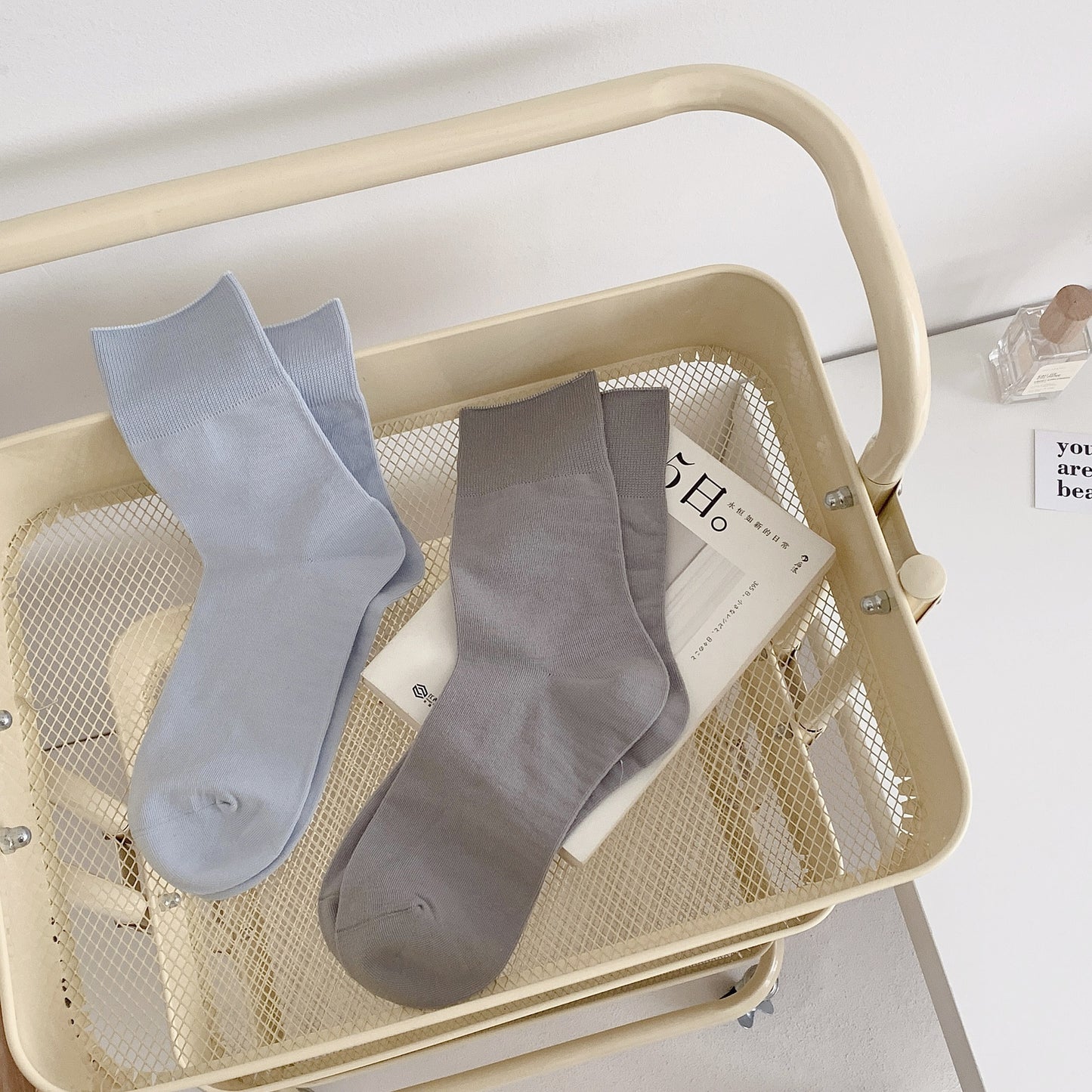 Seamless Cotton Crew Socks for Women | Loose Top Everyday Socks