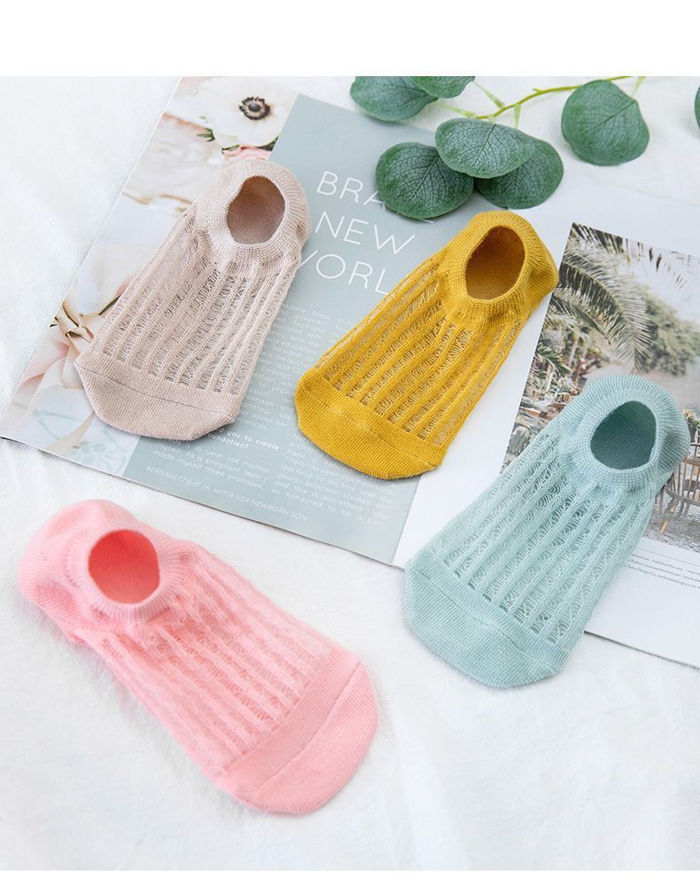 Non-Slip No Show Socks for Women | Breathable Invisible Summer Socks
