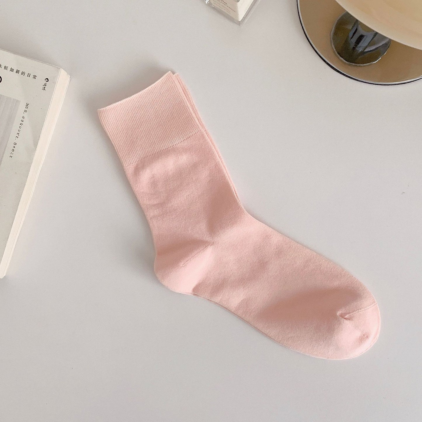 Seamless Cotton Crew Socks for Women | Loose Top Everyday Socks