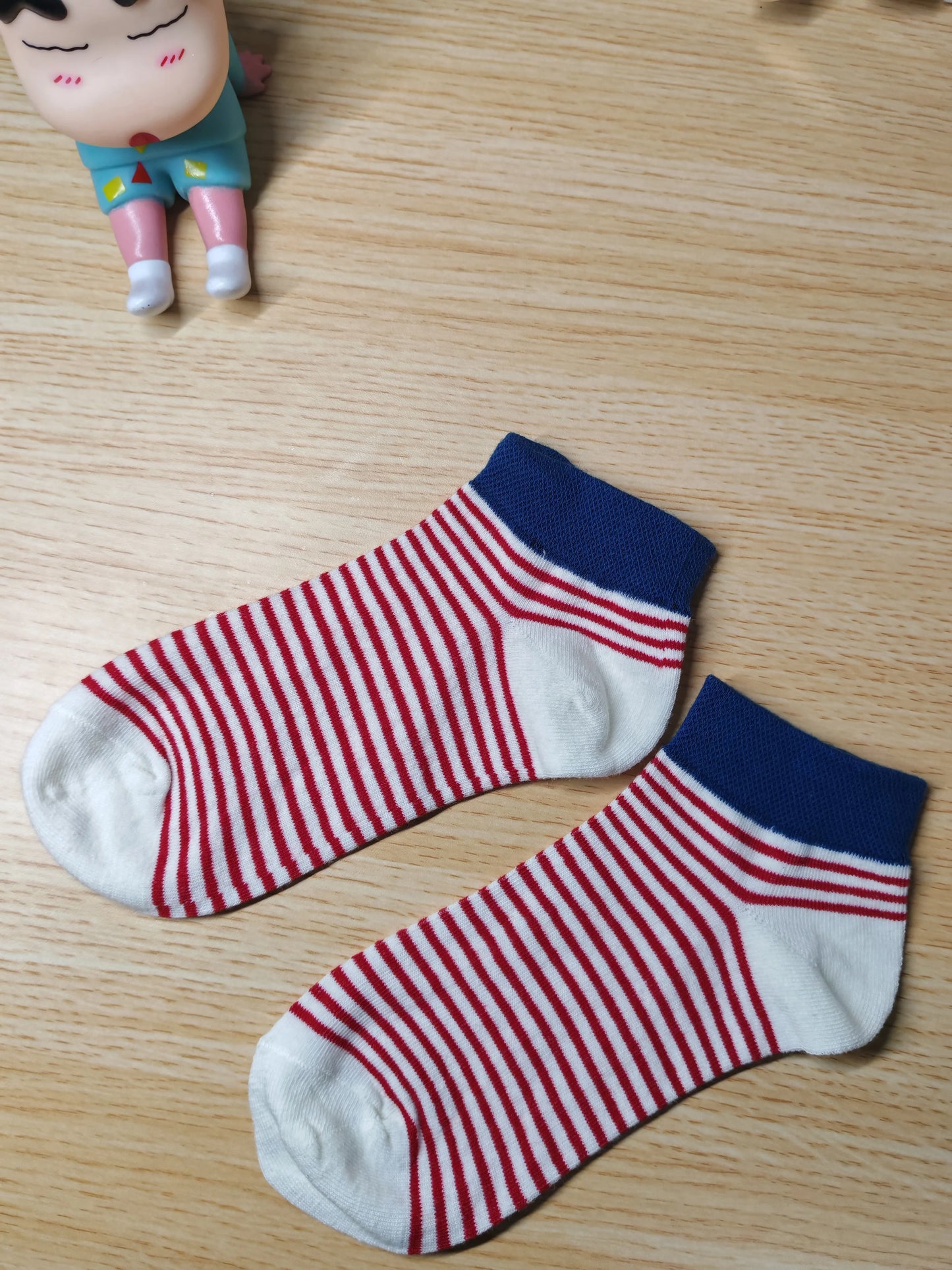 Striped Ankle Socks for Women | Color Block Cotton Casual Socks