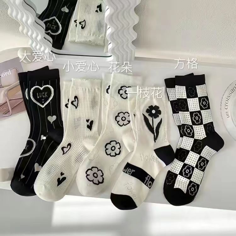 Patterned Crew Socks for Women | Breathable Summer Mesh Socks