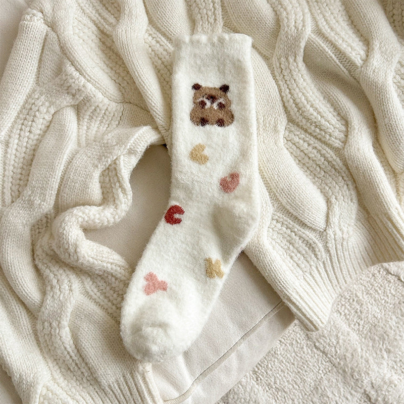Cute Cozy Fuzzy Crew Socks | Warm Winter Socks for Women