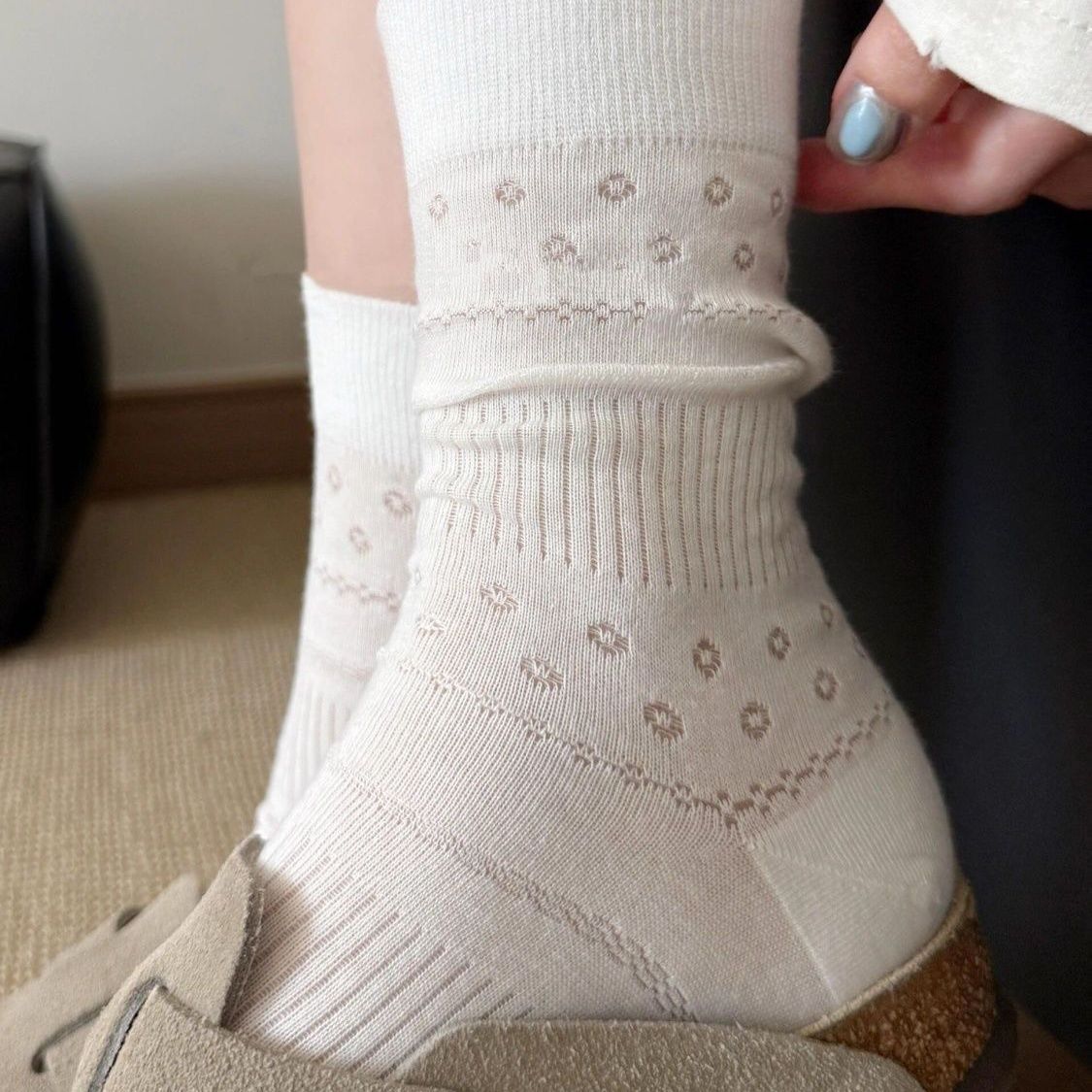 Breathable Mesh Crew Socks | Ballet Style Summer Socks for Women
