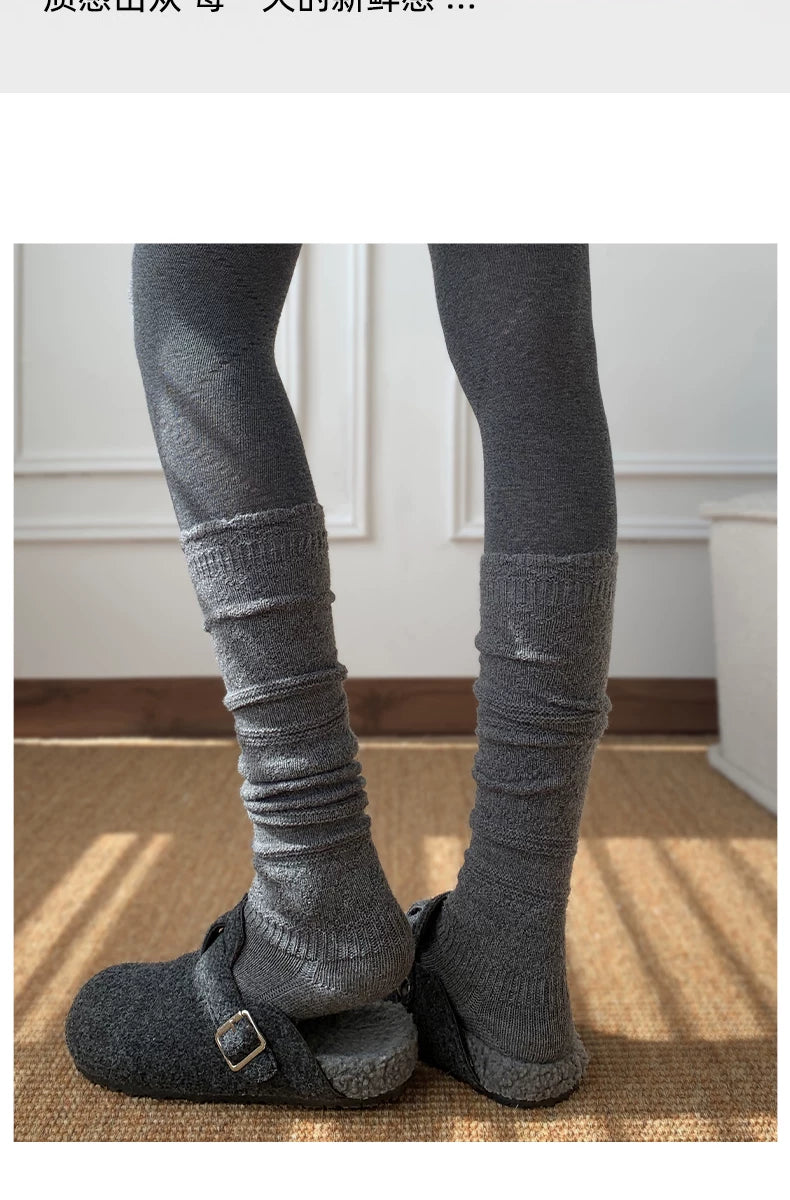 Cozy Cotton Calf Socks for Women | Warm Winter Knit Socks