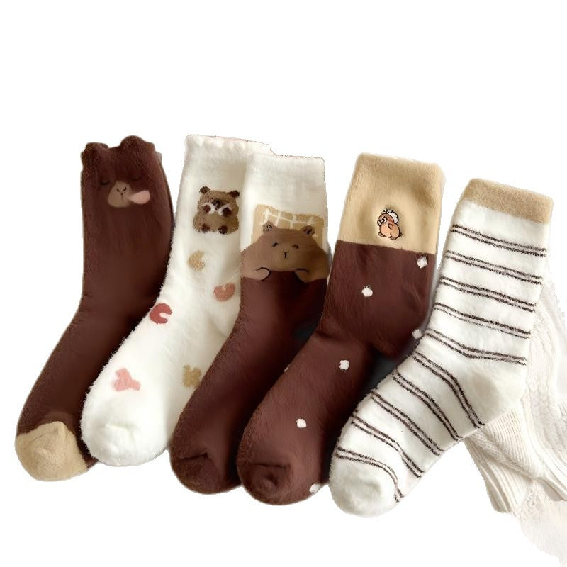 Cute Cozy Fuzzy Crew Socks | Warm Winter Socks for Women