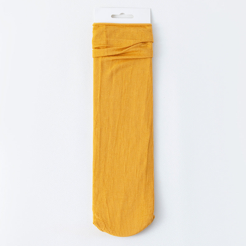 Thin Ice Silk Slouch Crew Socks for Women | Breathable Summer Solid Socks