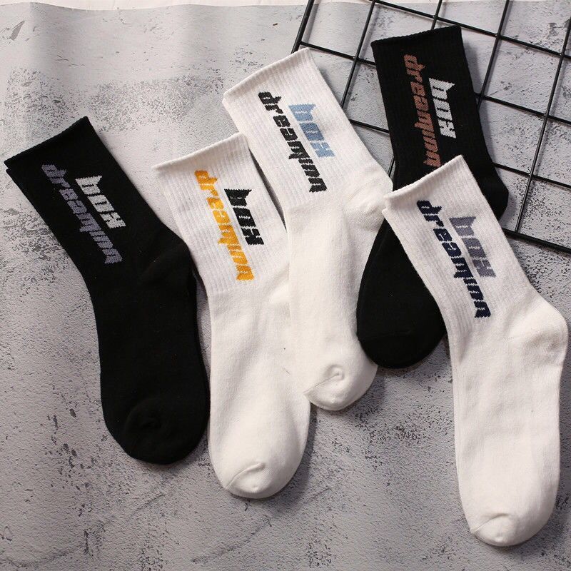 Trendy Graphic Crew Socks | Unisex Cotton Athletic Basketball Socks