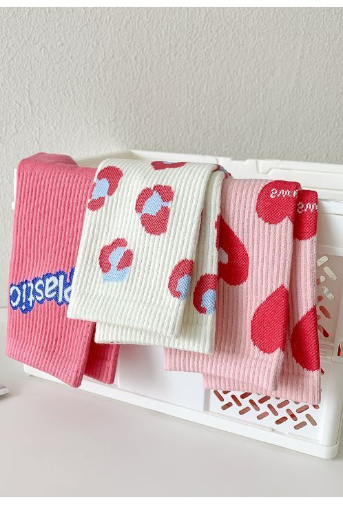 Trendy Patterned Cotton Crew Socks for Women | Cute Casual Socks