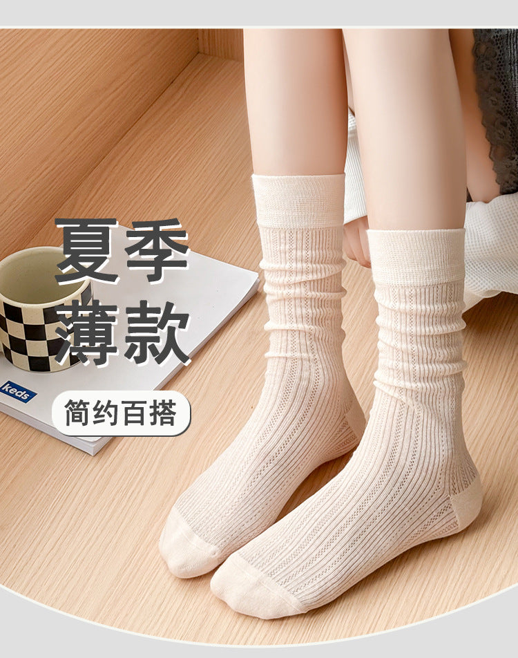 Breathable Mesh Slouch Crew Socks for Women | Lightweight Summer Socks
