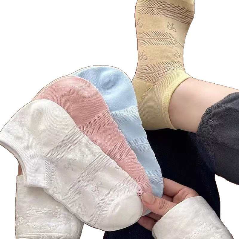 Breathable Mesh No-Show Socks for Women | Thin Summer Socks