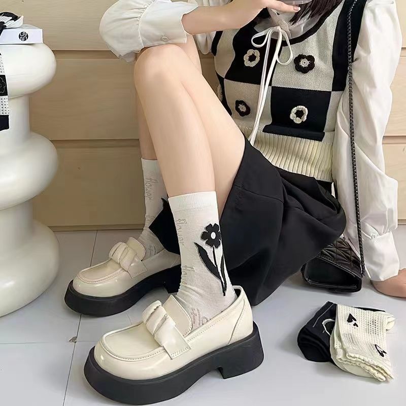 Patterned Crew Socks for Women | Breathable Summer Mesh Socks