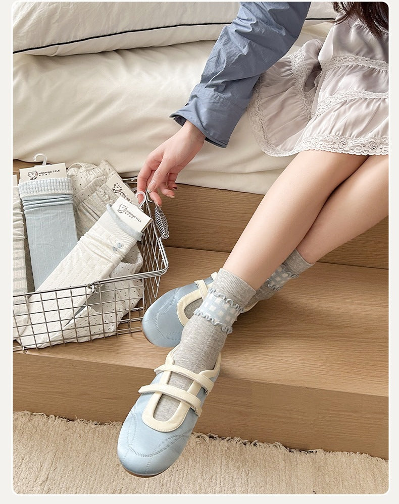 Cotton Crew Socks for Women | Seamless Breathable Fashion Socks