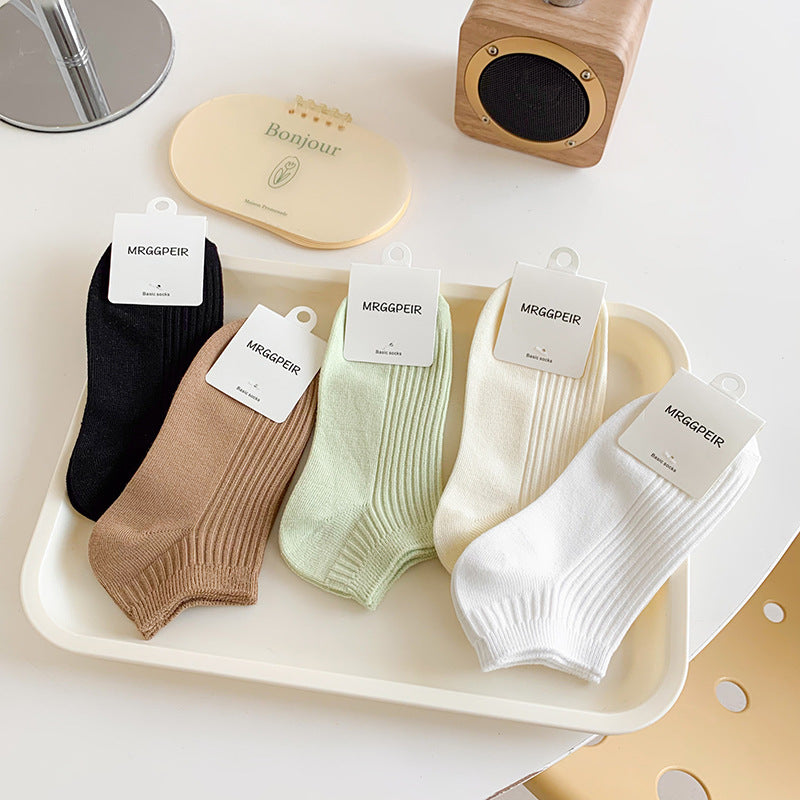 Solid Cotton Ankle Socks for Women | Breathable Everyday Short Socks