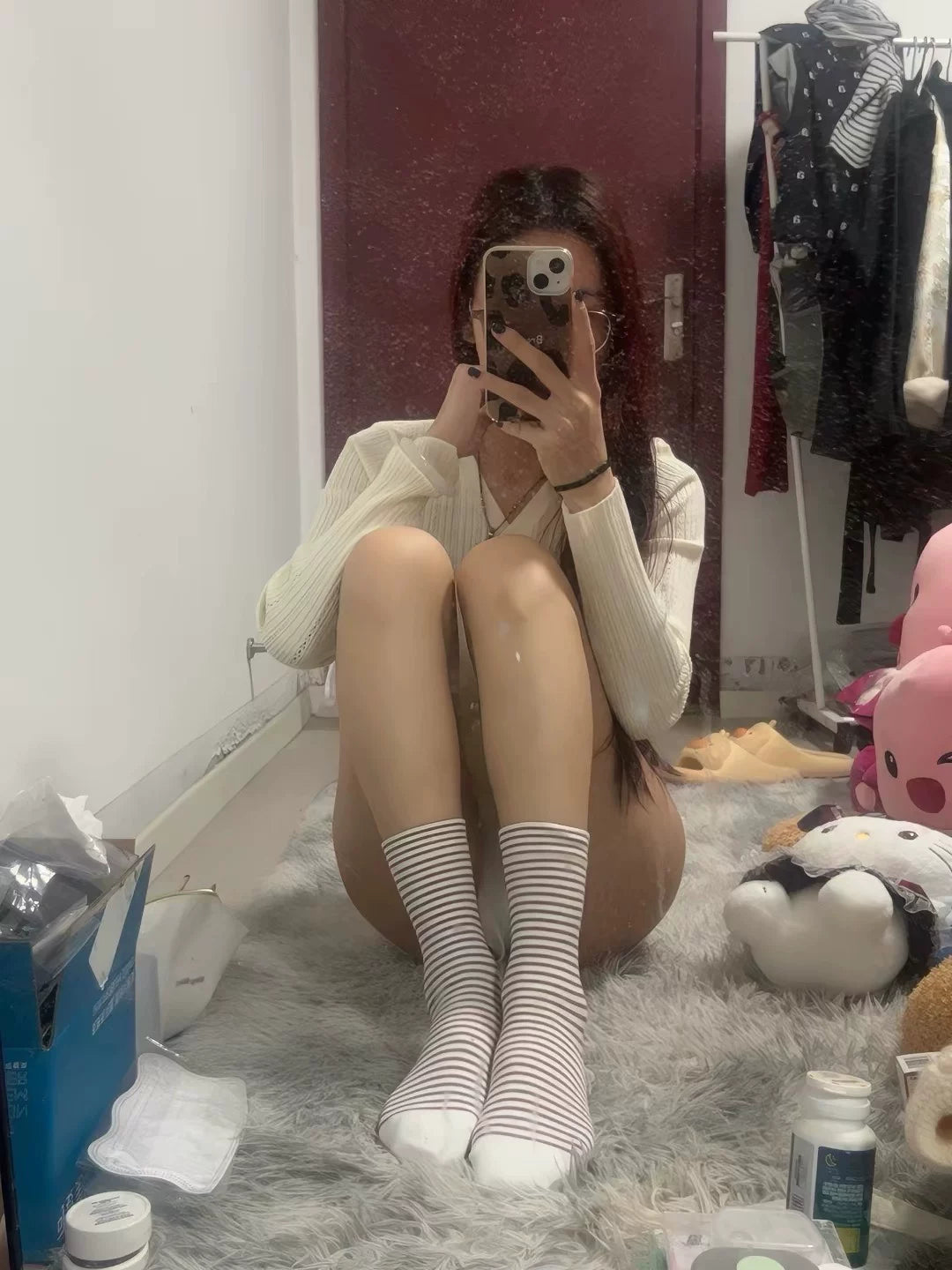 Soft Striped Cotton Crew Socks for Women | Loose Top Comfort