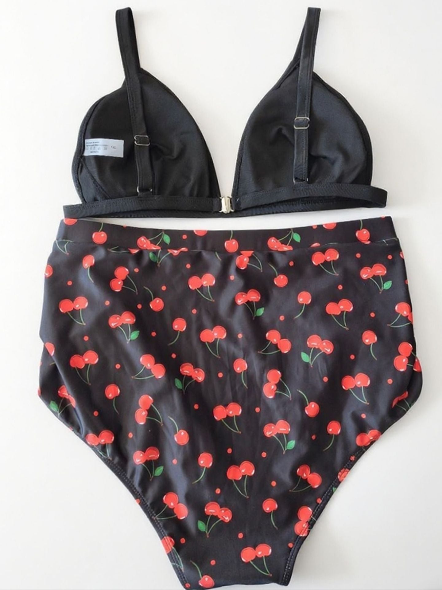 Plus Size Halter Cherry Print Tie-Side Bikini Set | Women's Swimwear