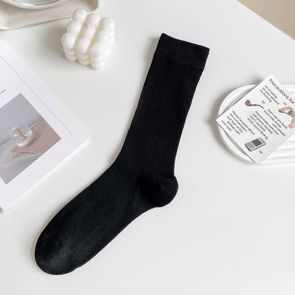 Thin Cotton Calf Socks | Breathable Solid Summer Socks for Women