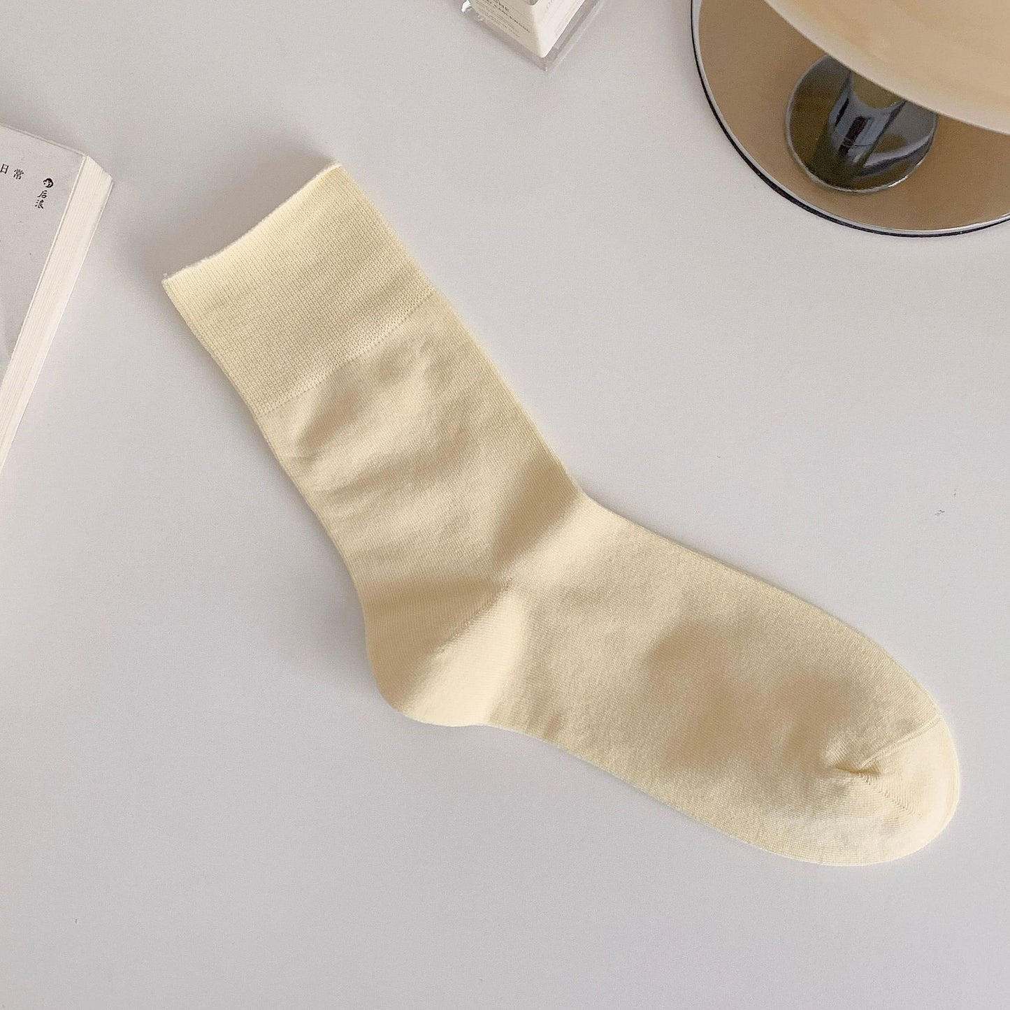 Seamless Cotton Crew Socks for Women | Loose Top Everyday Socks