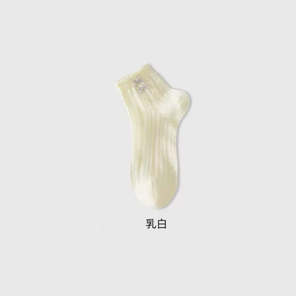 Cute Bow Mesh Ankle Socks for Women | Summer Thin Breathable Socks