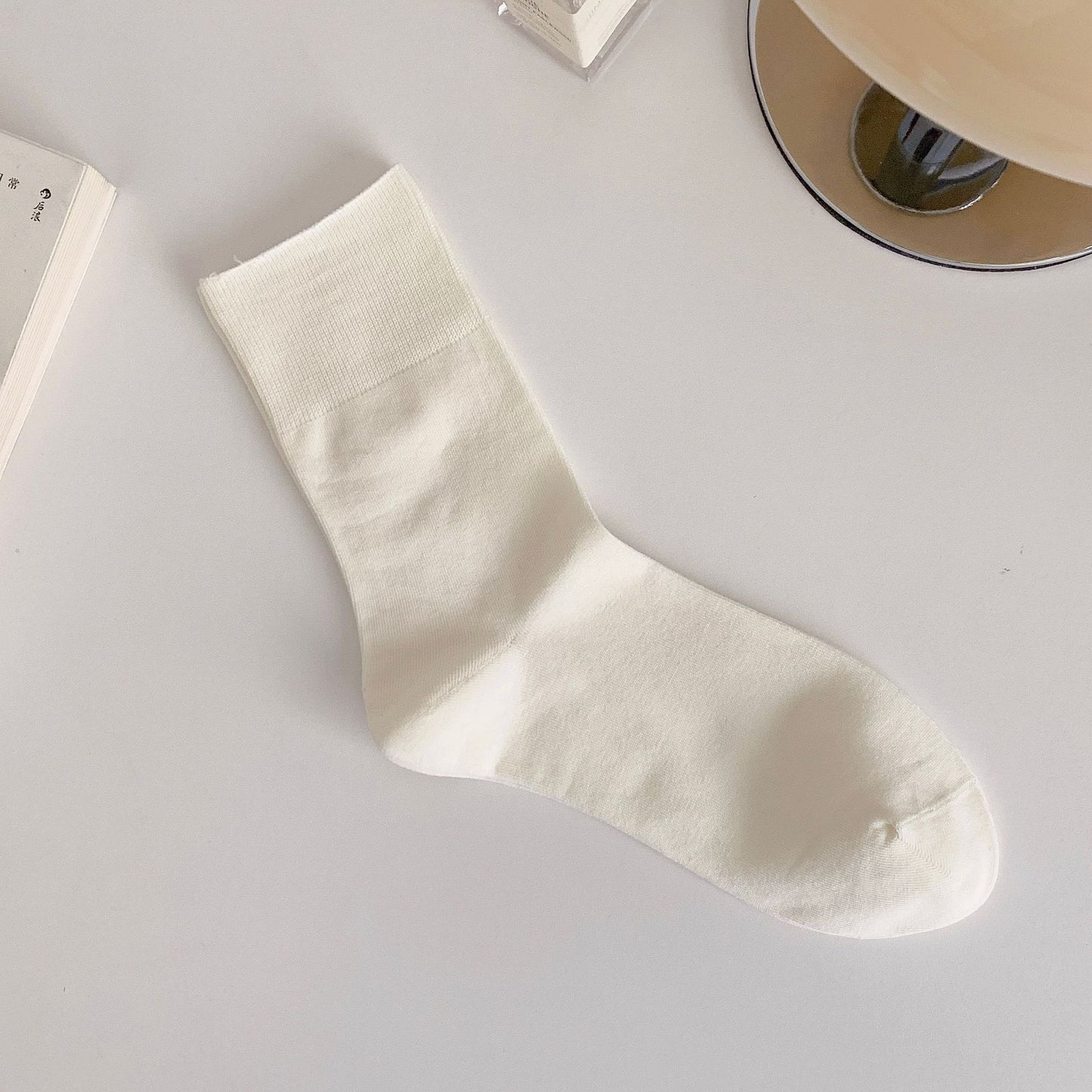 Seamless Cotton Crew Socks for Women | Loose Top Everyday Socks