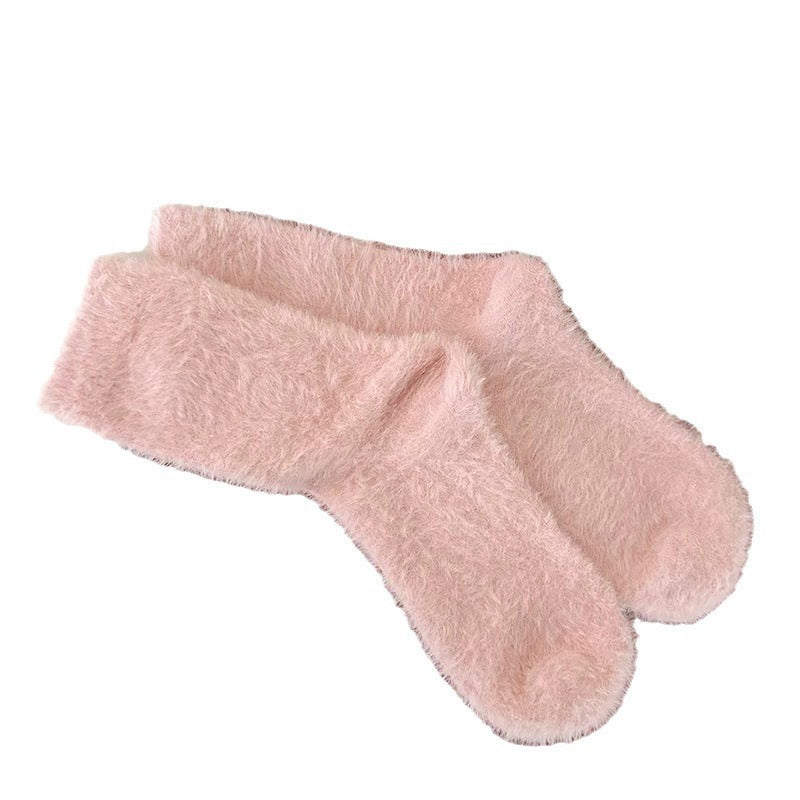 Women's Fuzzy Cozy Crew Socks | Warm Plush Winter Lounge Socks