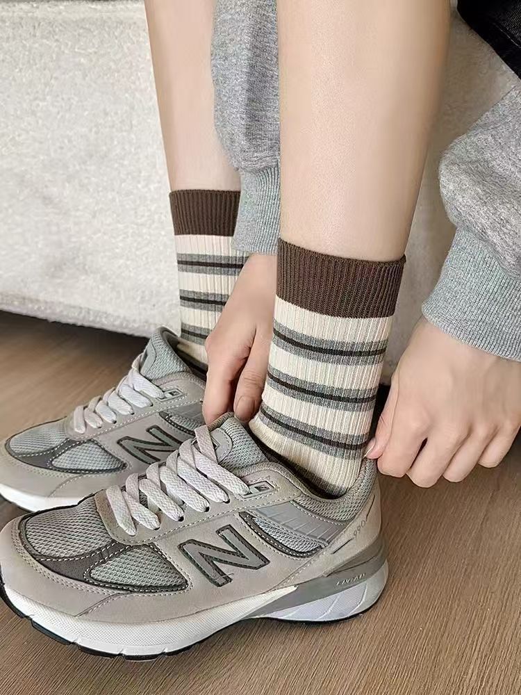 Striped Crew Socks for Women | Casual Trendy Everyday Cotton Socks
