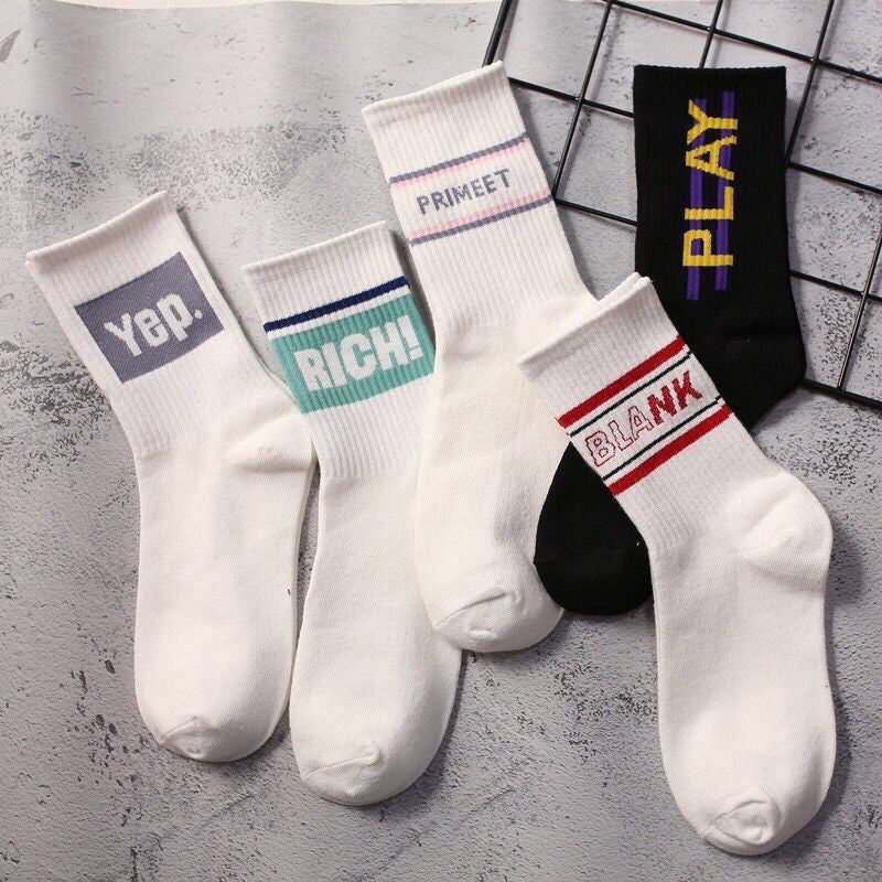 Trendy Graphic Crew Socks | Unisex Cotton Athletic Basketball Socks