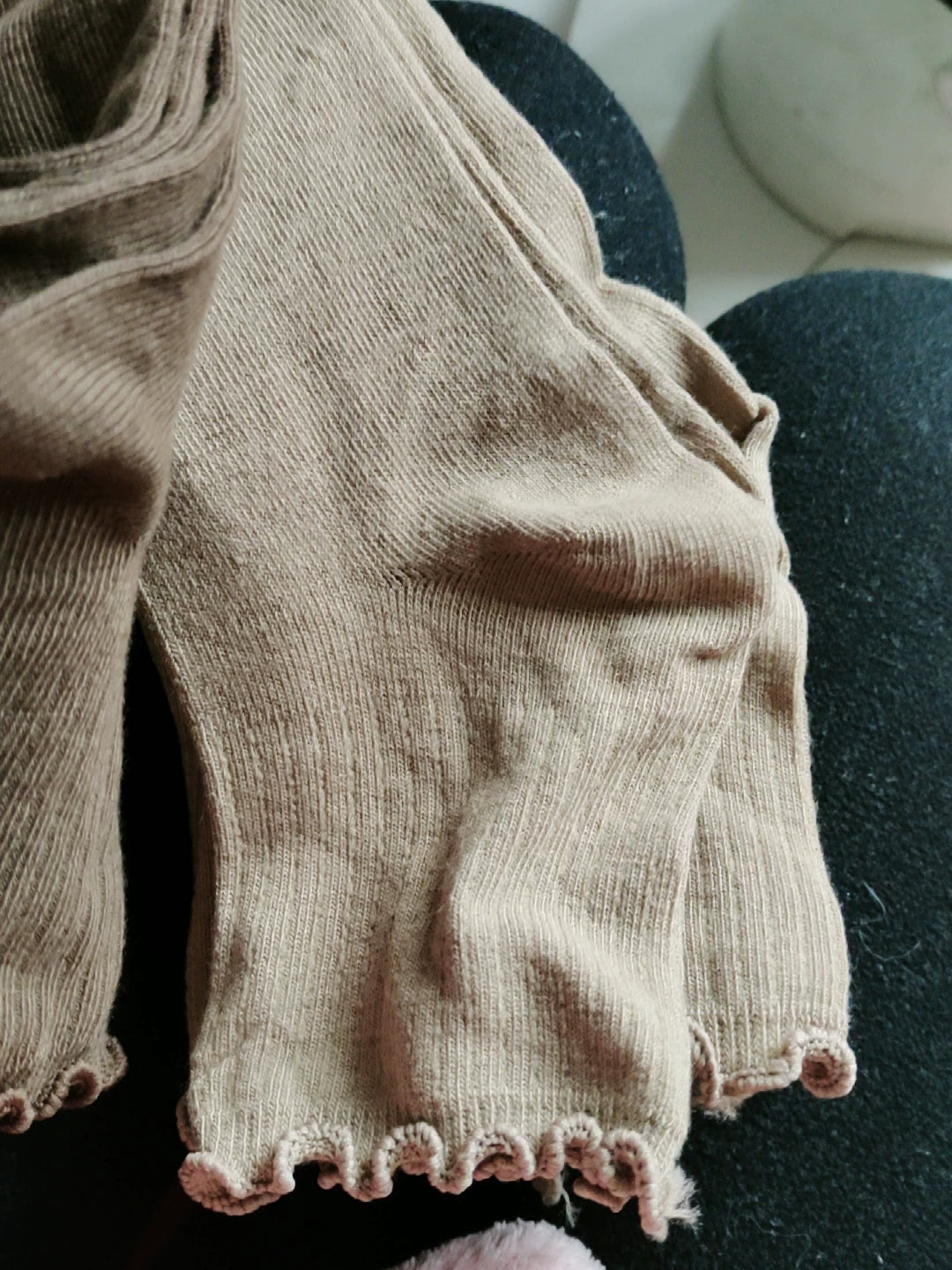 Ruffled Crew Socks for Women | Vintage Cotton Mid-Calf Socks