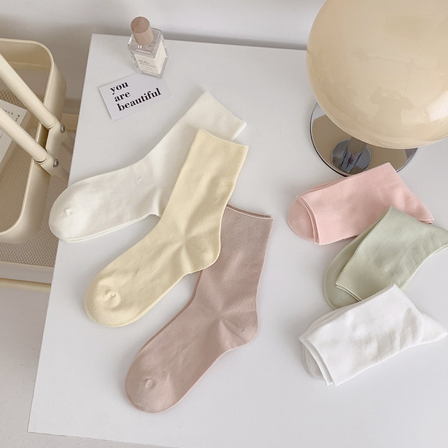 Seamless Cotton Crew Socks for Women | Loose Top Everyday Socks