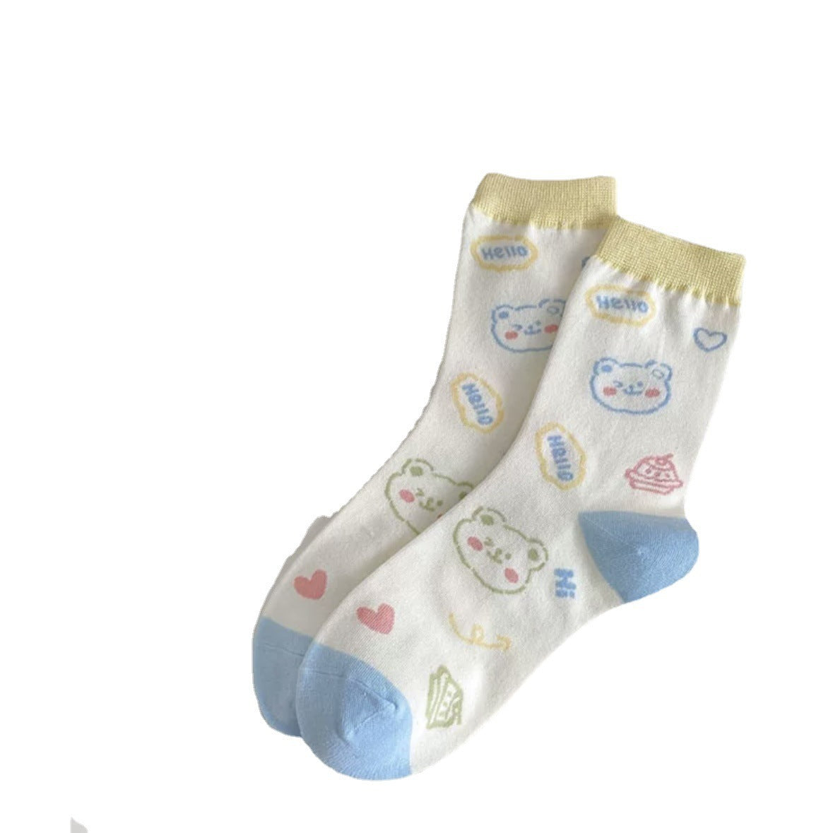 Cute Patterned Crew Socks for Women | Breathable Cotton Summer Socks