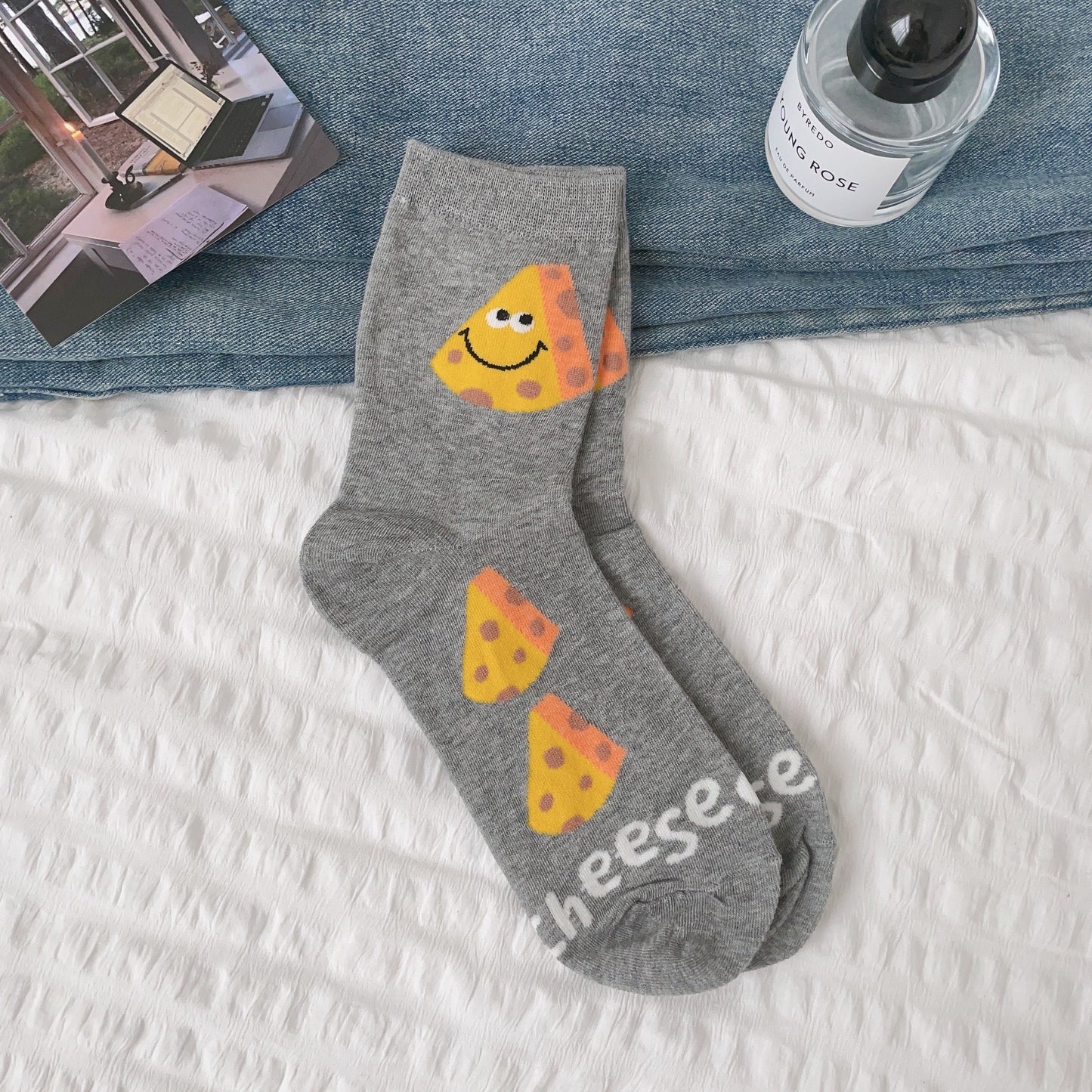 Cute Novelty Crew Socks | Fun Food Print Socks for Women
